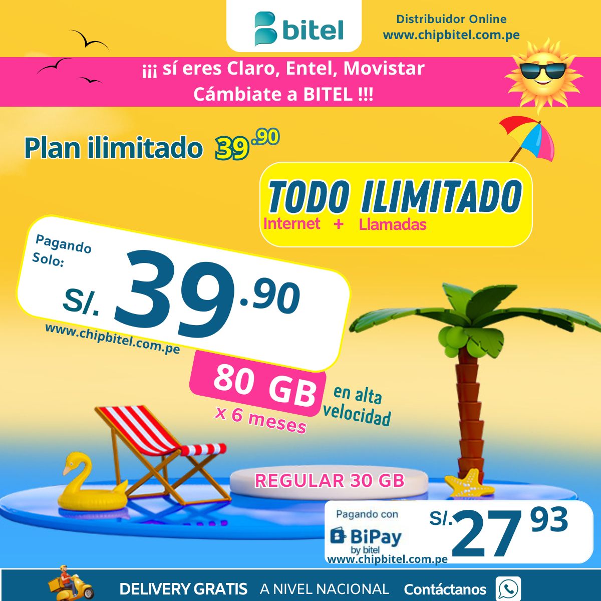 ilimitado 39.90 bitel portabilidad